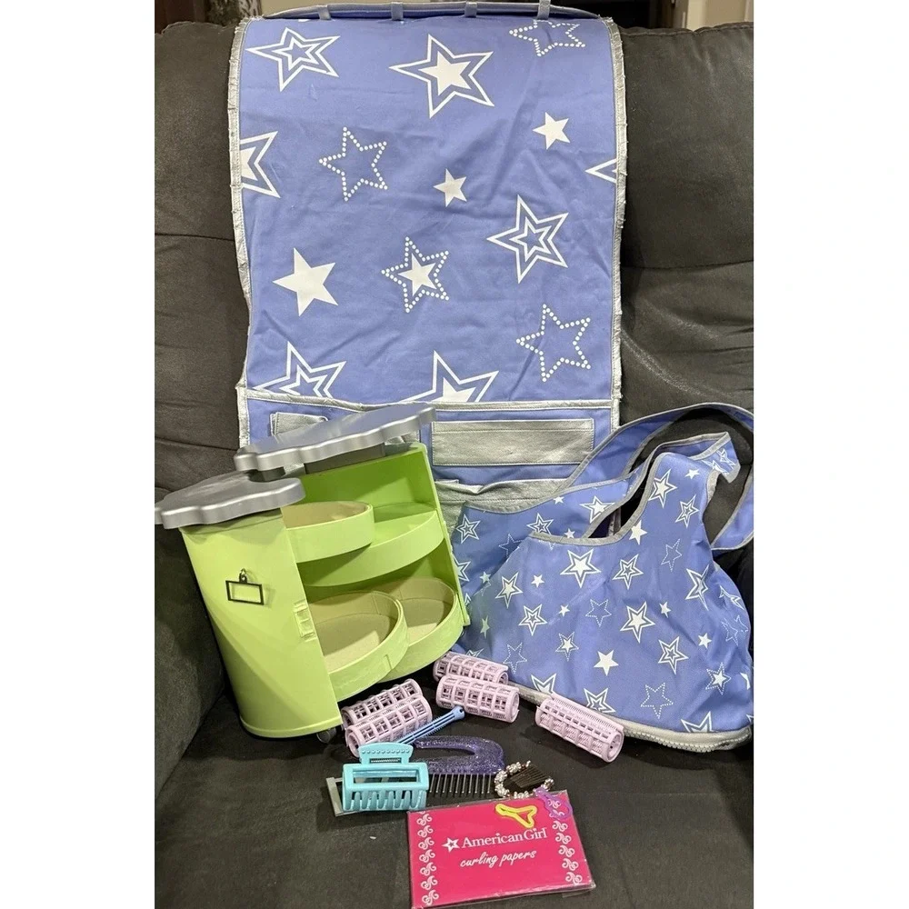 American Girl Beauty Salon Caddy Over the Door Hanging Clothes Organizer‎ & Tote